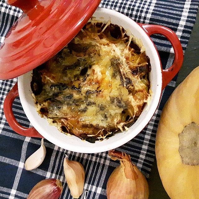 Butternut et pommes de terre gratinés à la fourme d'Ambert – Copyright © Gratinez