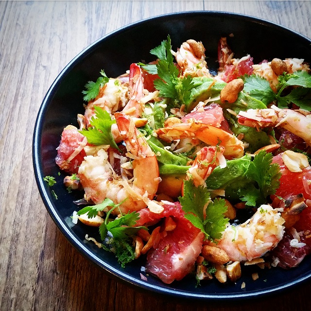 Salade de crevettes et pamplemousse à la Thaï – Copyright © Gratinez