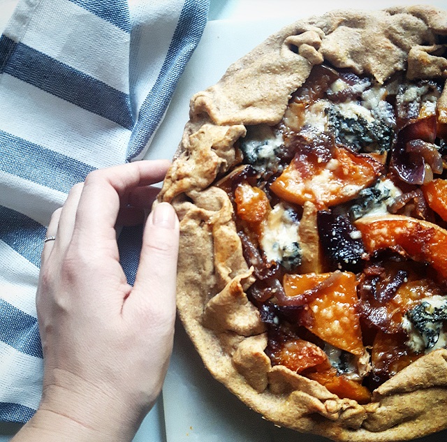 Tarte rustique au butternut et gorgonzola – Copyright © Gratinez