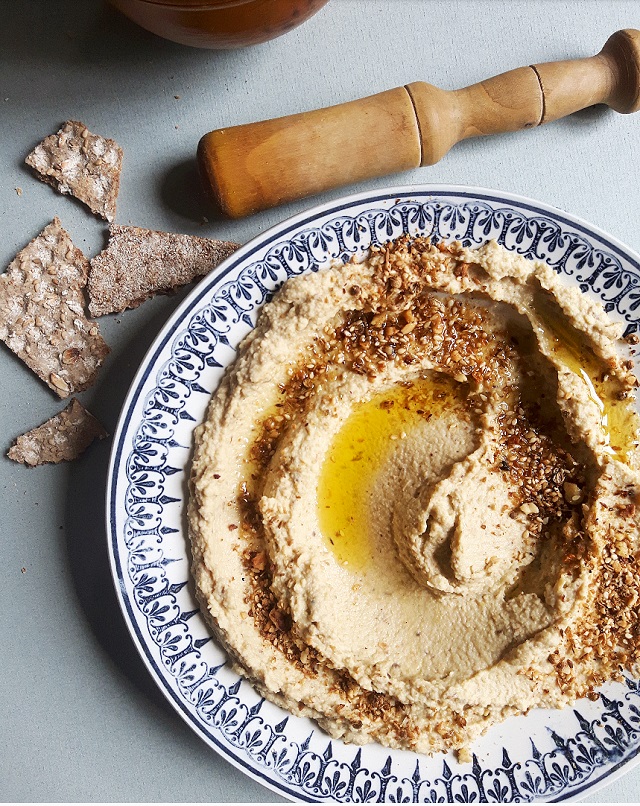 Houmous artichaut et mélange Dukkah – Copyright © Gratinez