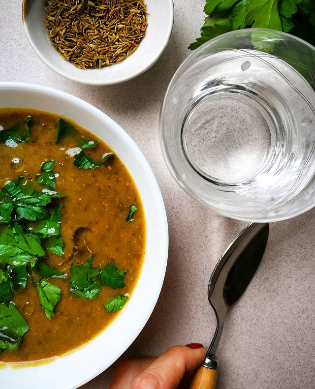 Soupe de lentilles vertes, carottes et cumin – Copyright © Gratinez