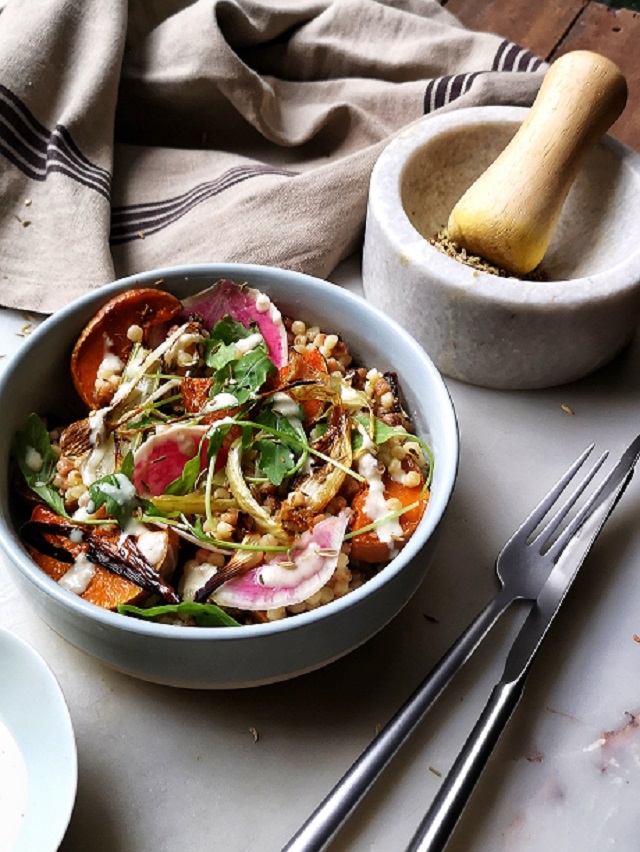 Fregola sarda et légumes d’hiver – Copyright © Gratinez